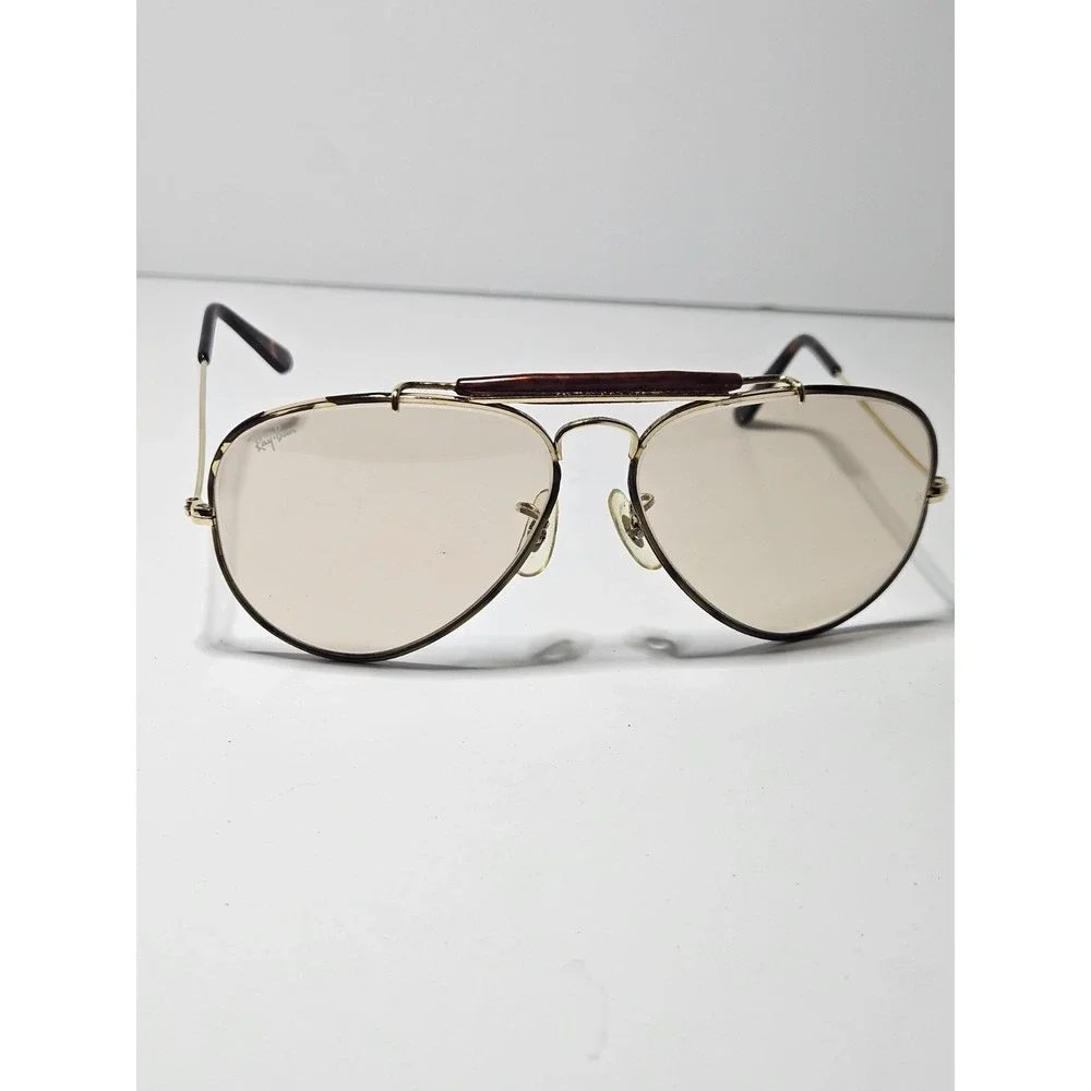Vtg B&L Ray Ban Outdoorsman Leathers Sunglasses 58mm Changeables Brown Case USA